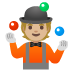 person juggling: medium-light skin tone on Google