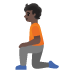 person kneeling: dark skin tone on Google