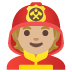 firefighter: medium-light skin tone on Google
