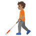 person with white cane: medium skin tone on Google
