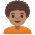 person: medium skin tone, curly hair on Google