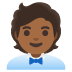 office worker: medium-dark skin tone on Google