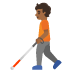 person with white cane: medium-dark skin tone on Google