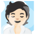 person in steamy room: light skin tone on Google