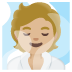 person in steamy room: medium-light skin tone on Google