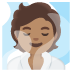person in steamy room: medium skin tone on Google