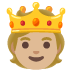 person with crown: medium-light skin tone on Google