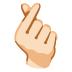 hand with index finger and thumb crossed: light skin tone on Google