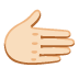 rightwards hand: light skin tone on Google