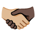 handshake: medium-light skin tone, dark skin tone on Google