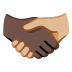 handshake: dark skin tone, medium-light skin tone on Google
