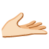 palm up hand: light skin tone on Google