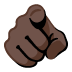 index pointing at the viewer: dark skin tone on Google