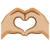 heart hands: medium-light skin tone on Google