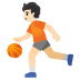 person bouncing ball: light skin tone on Google