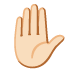 raised hand: light skin tone on Google
