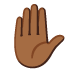 raised hand: medium-dark skin tone on Google