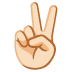 victory hand: light skin tone on Google