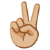 victory hand: medium-light skin tone on Google