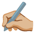 writing hand: medium-light skin tone on Google