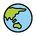 globe showing Asia-Australia on OpenMoji