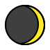 waxing crescent moon on OpenMoji
