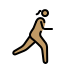 woman running facing right: medium skin tone on OpenMoji