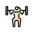 woman lifting weights: light skin tone on OpenMoji