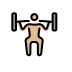 man lifting weights: medium-light skin tone on OpenMoji