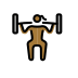 woman lifting weights: medium-dark skin tone on OpenMoji
