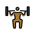 person lifting weights: medium-dark skin tone on OpenMoji