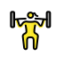 woman lifting weights on OpenMoji
