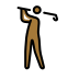 man golfing: medium-dark skin tone on OpenMoji