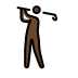 man golfing: dark skin tone on OpenMoji