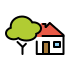 house with garden on OpenMoji