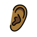 ear: medium-dark skin tone on OpenMoji