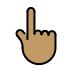 backhand index pointing up: medium skin tone on OpenMoji