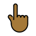 backhand index pointing up: medium-dark skin tone on OpenMoji