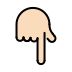 backhand index pointing down: light skin tone on OpenMoji