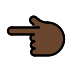backhand index pointing left: dark skin tone on OpenMoji
