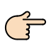 backhand index pointing right: light skin tone on OpenMoji