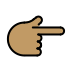 backhand index pointing right: medium skin tone on OpenMoji