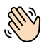 waving hand: light skin tone on OpenMoji