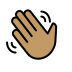 waving hand: medium skin tone on OpenMoji