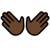 open hands: dark skin tone on OpenMoji
