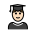 남학생: 하얀 피부 on OpenMoji