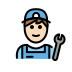 man mechanic: light skin tone on OpenMoji