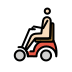 man in motorized wheelchair: light skin tone on OpenMoji