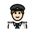 man pilot: light skin tone on OpenMoji