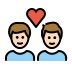 couple with heart: man, man, light skin tone on OpenMoji